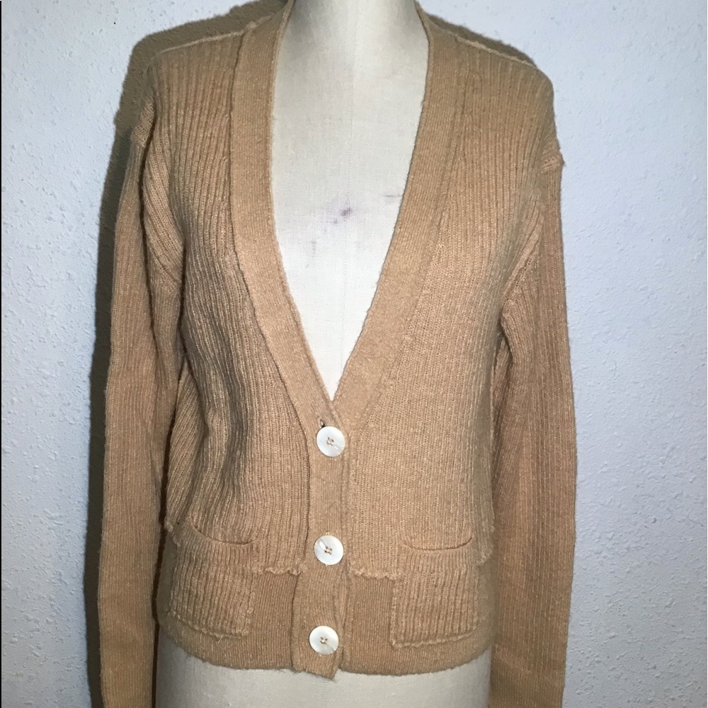 Free people mimosa ribbed crop button up sweater cardigan - Picture 2 of 7